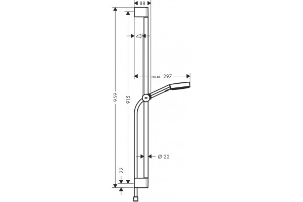 Душевой гарнитур Hansgrohe Pulsify Relaxation 105 3jet 24170700 белый штанга 95.9 см, шланг пластиковый 160 см
