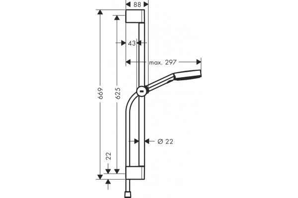 Душевой гарнитур Hansgrohe Pulsify Relaxation 105 3jet 24160700 белый штанга 66.9 см,  в современном стиле