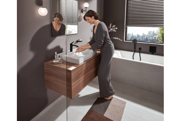 Душевая лейка Hansgrohe Pulsify Relaxation 105 3jet 24110670 черная цвет черный, штанга 22.35 см