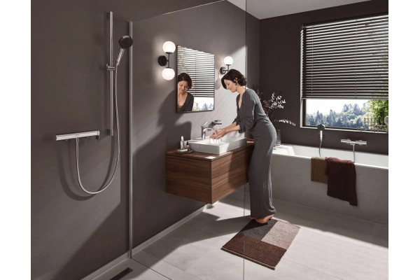 Душевая лейка Hansgrohe Pulsify Relaxation 105 3jet 24110000 хром штанга 22.35 см,  в современном стиле