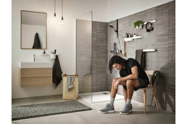 Душевая лейка Hansgrohe Pulsify Relaxation 105 3jet 24110000 хром штанга 22.35 см,  в современном стиле