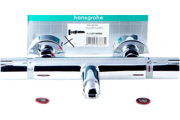 Термостат Hansgrohe Ecostat Comfort 13114000 для ванны с душем, хром, термостат, длина излива 17.7 см