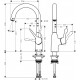 Смеситель Hansgrohe Focus M43 71812000 для кухонной мойки, хром, однорычажный, высота излива 22.3 см