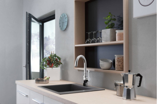 Смеситель Hansgrohe Focus M43 71812000 для кухонной мойки, хром, однорычажный, высота излива 22.3 см
