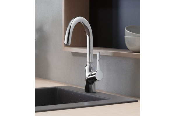 Смеситель Hansgrohe Focus M43 71812000 для кухонной мойки, хром, однорычажный, высота излива 22.3 см