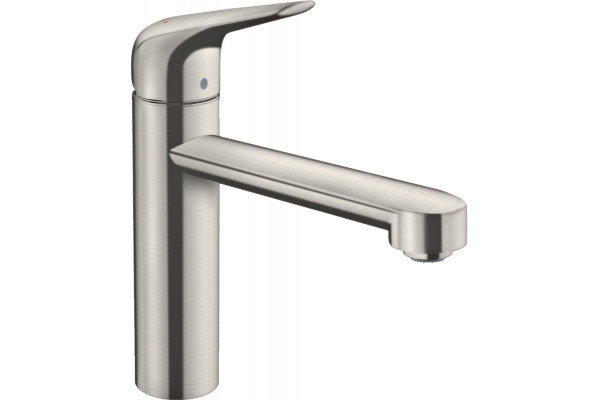 Смеситель Hansgrohe Focus M42 71806800 для кухонной мойки, сталь, однорычажный, высота излива 12.2 см