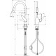 Смеситель Hansgrohe Focus M42 71800800 для кухонной мойки, сталь, однорычажный, высота излива 21.9 см