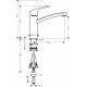 Смеситель Hansgrohe Focus M41 31804000 для кухонной мойки, хром, однорычажный, высота излива 15.5 см