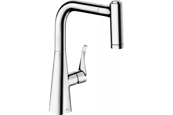 Смеситель Hansgrohe Metris M71 14834000 для кухонной мойки, хром, высота излива 22.1 см, длина излива 21 см