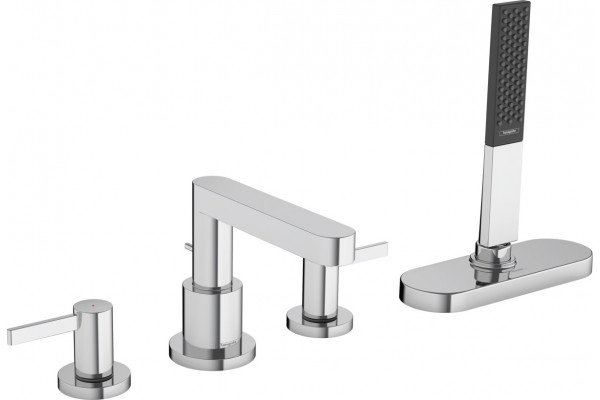 Смеситель Hansgrohe Finoris 76444000 на борт ванны, хром, двухвентильный, длина излива 15.2 см