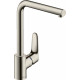 Смеситель Hansgrohe Focus M41 31827800 для кухонной мойки, сталь, однорычажный, высота излива 27.7 см