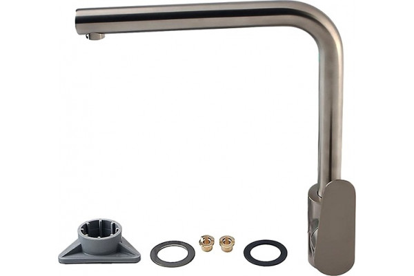 Смеситель Hansgrohe Focus M41 31827800 для кухонной мойки, сталь, однорычажный, высота излива 27.7 см