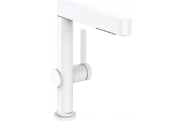 Смеситель Hansgrohe Finoris 230 76063700 для раковины, матовый белый, однорычажный, высота излива 22.9 см