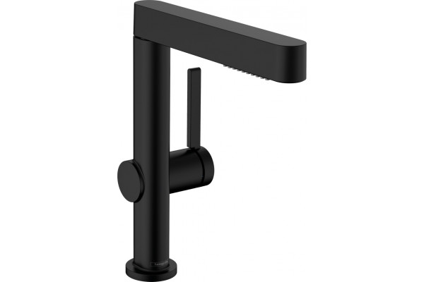 Смеситель Hansgrohe Finoris 230 76063670 для раковины, матовый черный, однорычажный, высота излива 22.9 см