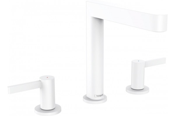 Смеситель Hansgrohe Finoris 160 76034700 для раковины, матовый белый, двухвентильный, высота излива 16.2 см