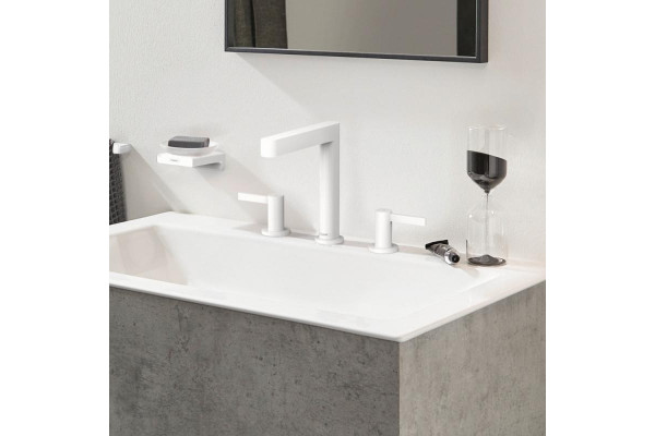 Смеситель Hansgrohe Finoris 160 76034700 для раковины, матовый белый, двухвентильный, высота излива 16.2 см