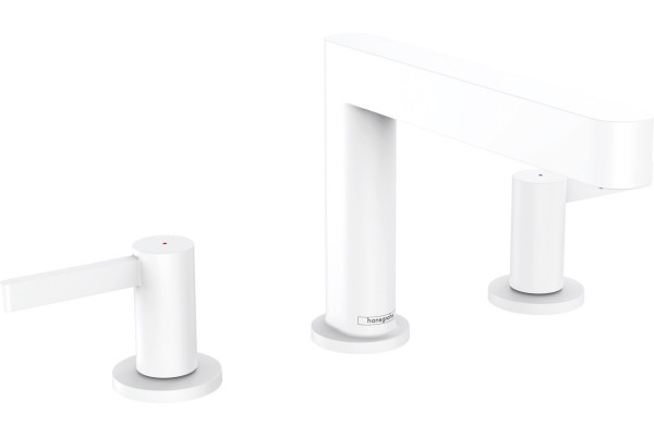 Смеситель Hansgrohe Finoris 110 76033700 для раковины, матовый белый, двухвентильный, высота излива 11.3 см