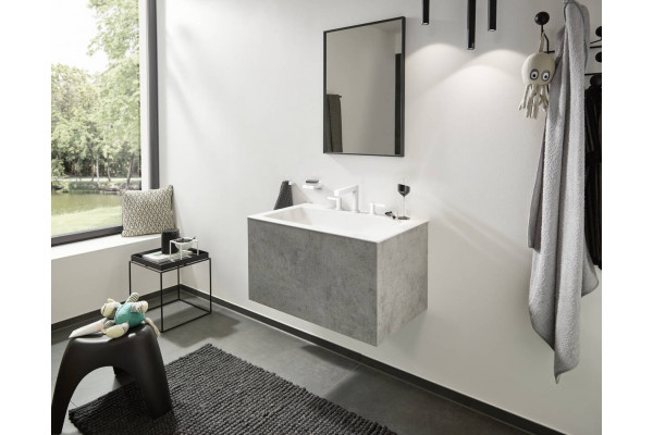 Смеситель Hansgrohe Finoris 110 76033700 для раковины, матовый белый, двухвентильный, высота излива 11.3 см