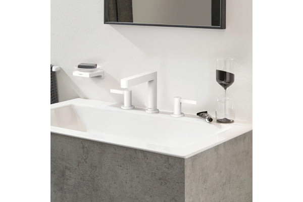 Смеситель Hansgrohe Finoris 110 76033700 для раковины, матовый белый, двухвентильный, высота излива 11.3 см