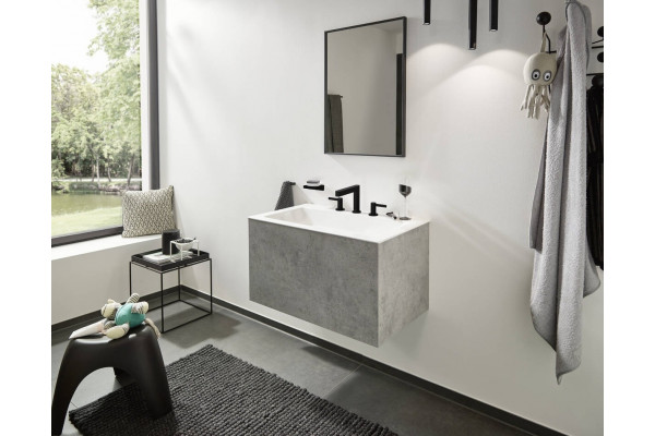 Смеситель Hansgrohe Finoris 110 76033670 для раковины, матовый черный, двухвентильный, высота излива 11.3 см