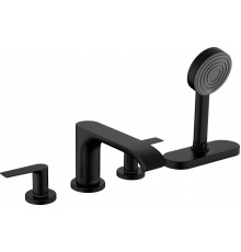 Смеситель Hansgrohe Vivenis 75444670 на борт ванны, матовый черный, двухвентильный, белый