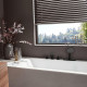 Смеситель Hansgrohe Vivenis 75444670 на борт ванны, матовый черный, двухвентильный, белый