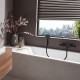 Смеситель Hansgrohe Vivenis 75420670 для ванны с душем, матовый черный, однорычажный, длина излива 21.6 см