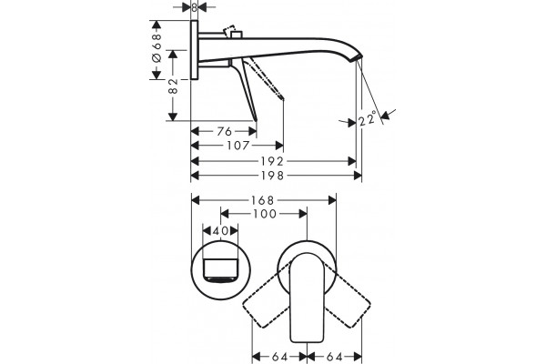 Смеситель Hansgrohe Vivenis 75050670 для раковины, матовый черный, однорычажный, длина излива 19.2 см