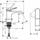 Кран Hansgrohe Vivenis 80 75013000 для раковины, хром, однорычажный, длина излива 13.3 см