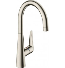 Смеситель Hansgrohe Talis M51 72816800 для кухонной мойки, сталь, однорычажный, высота излива 26.2 см