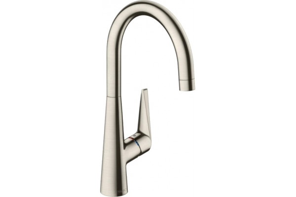 Смеситель Hansgrohe Talis M51 72816800 для кухонной мойки, сталь, однорычажный, высота излива 26.2 см