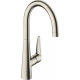 Смеситель Hansgrohe Talis M51 72816800 для кухонной мойки, сталь, однорычажный, высота излива 26.2 см