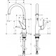 Смеситель Hansgrohe Talis M51 72816800 для кухонной мойки, сталь, однорычажный, высота излива 26.2 см