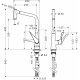 Смеситель Hansgrohe Metris M71 14780800 для кухонной мойки, сталь, однорычажный, высота излива 31.9 см