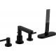 Смеситель Hansgrohe Finoris 76444670 на борт ванны, матовый черный, двухвентильный, длина излива 15.2 см