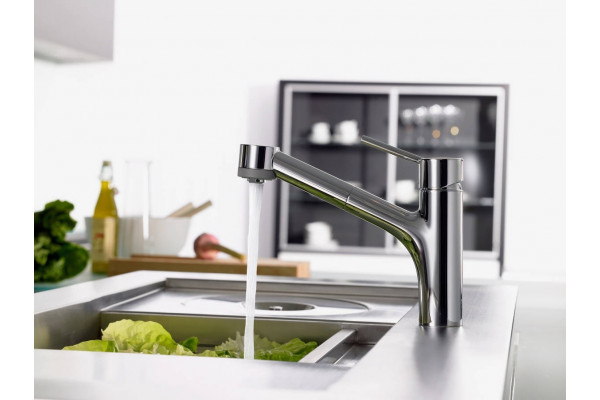 Смеситель Hansgrohe Talis M52 73860000 для кухонной мойки, хром, однорычажный, высота излива 16.5 см