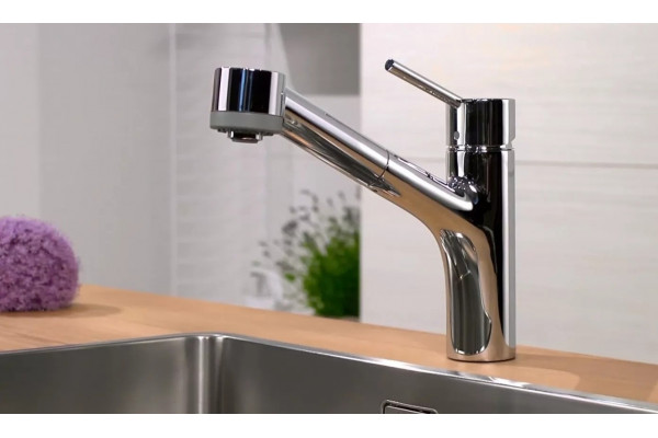 Смеситель Hansgrohe Talis M52 73860000 для кухонной мойки, хром, однорычажный, высота излива 16.5 см