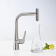 Смеситель Hansgrohe Talis Select M51 73853800 для кухонной мойки, сталь, однорычажный, высота излива 28.8 см