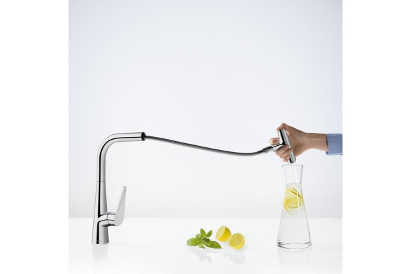Смеситель Hansgrohe Talis Select M51 73853000 для кухонной мойки, хром, однорычажный, высота излива 28.8 см