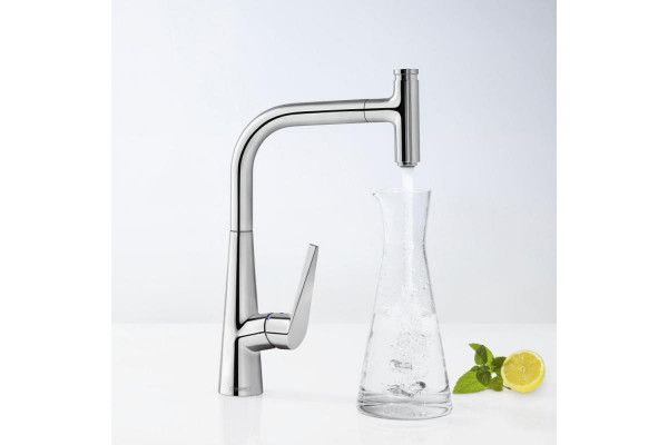 Смеситель Hansgrohe Talis Select M51 73853000 для кухонной мойки, хром, однорычажный, высота излива 28.8 см