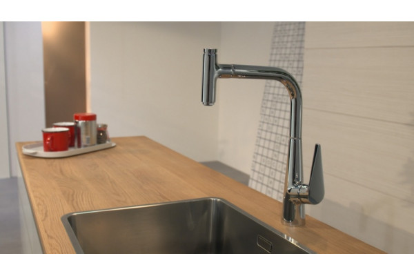 Смеситель Hansgrohe Talis Select M51 73852000 для кухонной мойки, хром, однорычажный, высота излива 22.3 см