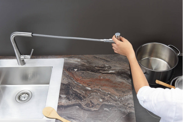 Смеситель Hansgrohe Talis Select M51 73852000 для кухонной мойки, хром, однорычажный, высота излива 22.3 см
