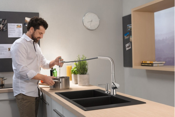 Смеситель Hansgrohe Talis Select M51 73852000 для кухонной мойки, хром, однорычажный, высота излива 22.3 см
