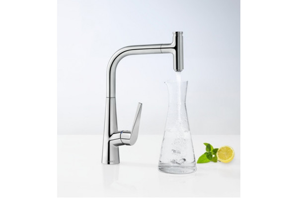 Смеситель Hansgrohe Talis Select M51 73852000 для кухонной мойки, хром, однорычажный, высота излива 22.3 см