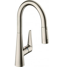 Смеситель Hansgrohe Talis M51 73851800 для кухонной мойки, сталь, однорычажный, высота излива 18.5 см