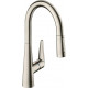 Смеситель Hansgrohe Talis M51 73851800 для кухонной мойки, сталь, однорычажный, высота излива 18.5 см