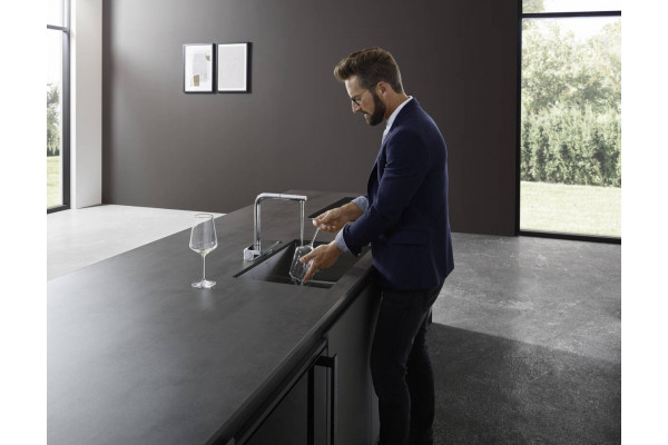 Смеситель Hansgrohe Aquno Select M81 73836000 для кухонной мойки, хром, однорычажный, высота излива 25 см