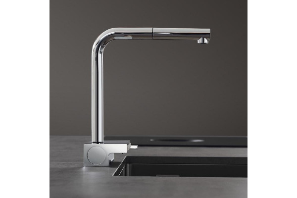 Смеситель Hansgrohe Aquno Select M81 73836000 для кухонной мойки, хром, однорычажный, высота излива 25 см