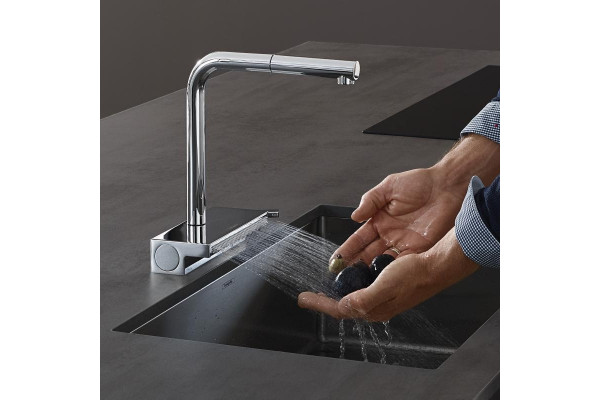 Смеситель Hansgrohe Aquno Select M81 73836000 для кухонной мойки, хром, однорычажный, высота излива 25 см
