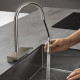 Смеситель Hansgrohe Aquno Select M81 73831800 для кухонной мойки, сталь, однорычажный, высота излива 16.5 см